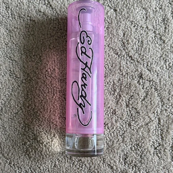 Ed Hardy Pink Perfume Bottle with Skull and Roses Design - Picture 2 of 4
